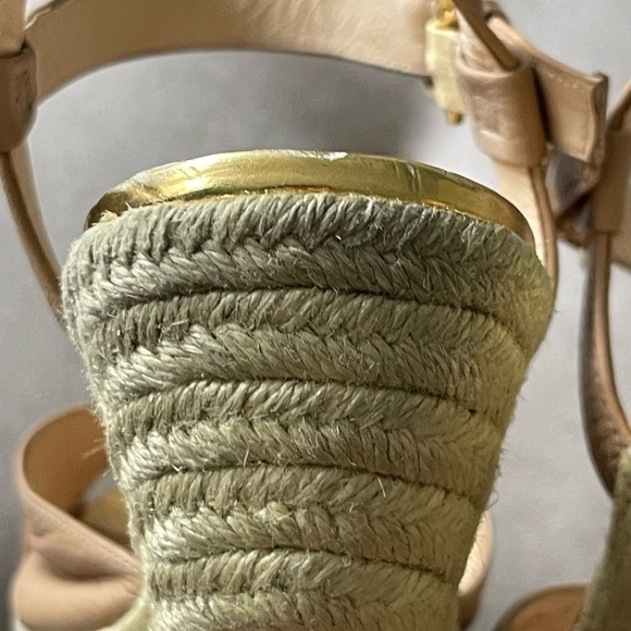 COLE HAAN Hart Sandal Espadrille Wedge Heel Strappy Saddle Brown Tan Size 11B - Picture 12 of 12